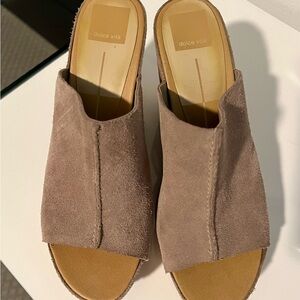 Dolce Vita Cork platform wedge slides